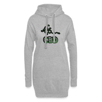 Cannabidiol - CBD Cannabis Geschenk - Hoodie-Kleid - Grau meliert - Vorne