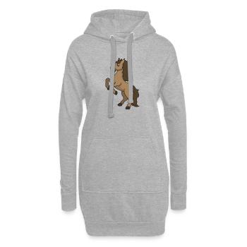 Pferd Pferde Geschenk Comic reiten Reiter Tier - Hoodie-Kleid - Grau meliert - Vorne