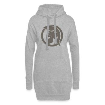 Spartan gris - Sweat-shirt à capuche long Femme - gris chiné - Devant