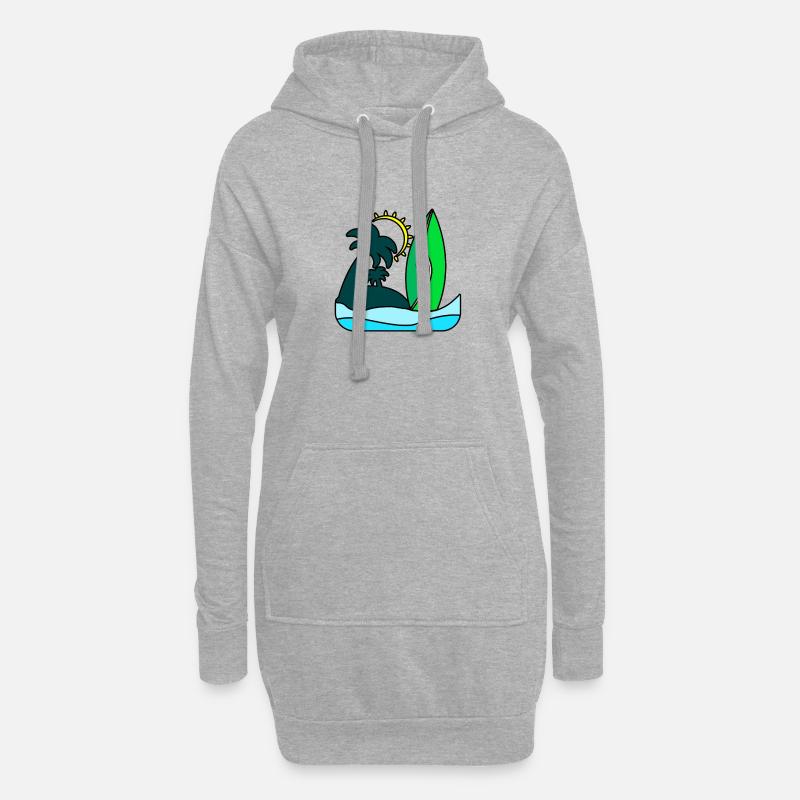 Plage cadeau idée de plage été - Sweat-shirt à capuche long Femme - gris chiné