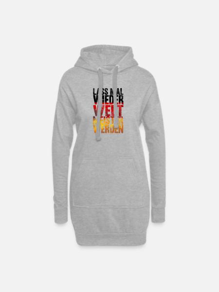 Lass mal wieder Weltmeister werden Fußball Deutsch - Hoodie-Kleid - Grau meliert