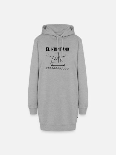 El Kapitano Captain Captain of the Chief on the Water - Hoodie Dress - heather grey