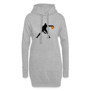 Basketball sportif dribble - Sweat-shirt à capuche long Femme - gris chiné - Devant