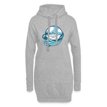 Expédier le monde - Sweat-shirt à capuche long Femme - gris chiné - Devant