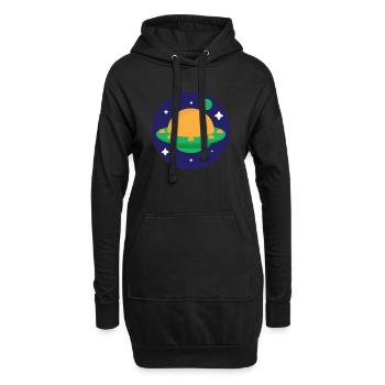 Planet - Hoodie-Kleid - Schwarz - Vorne
