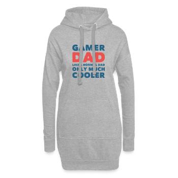 Gamer Dad - Papa Vater Zocker, Spieler - Hoodie-Kleid - Grau meliert - Vorne