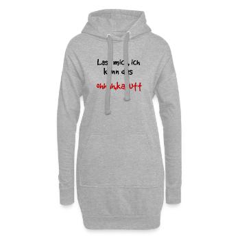 Lustiger Spruch ich kann das - Hoodie-Kleid - Grau meliert - Vorne