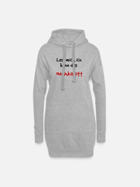 Lustiger Spruch ich kann das - Hoodie-Kleid - Grau meliert