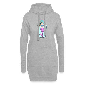 Meerjungfrau im Glas Geschenk Nixe Fabelwesen Meer - Hoodie-Kleid - Grau meliert - Vorne