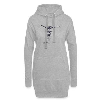 dinosaur - Hoodie Dress - heather grey - Front
