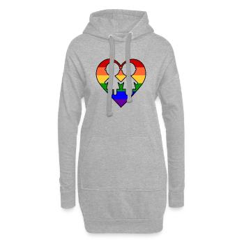 Frauenherz - Hoodie-Kleid - Grau meliert - Vorne