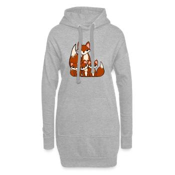Mrs. Foxworthy und ihre Jungen - Hoodie-Kleid - Grau meliert - Vorne