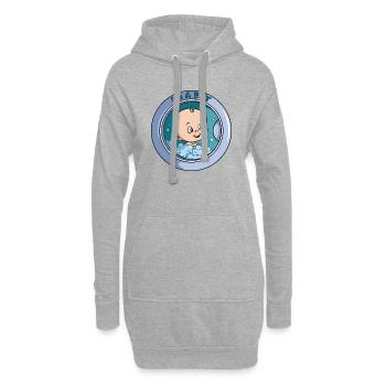Ich bin ein Junge - Waschmaschine - Hoodie-Kleid - Grau meliert - Vorne