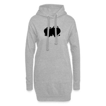 Teufel und Engel vereint - Hoodie-Kleid - Grau meliert - Vorne