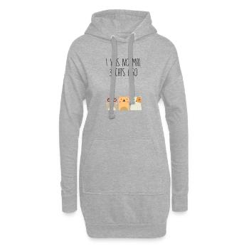 J'étais normal il y a 3 chats - Sweat-shirt à capuche long Femme - gris chiné - Devant