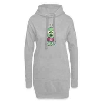 étranger - Sweat-shirt à capuche long Femme - gris chiné - Devant