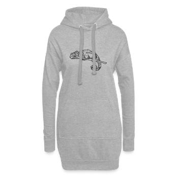 Hipster géométrique de cadeau de lézard de caméléon - Sweat-shirt à capuche long Femme - gris chiné - Devant