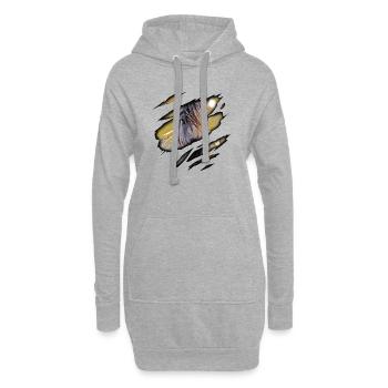 Duelmener Wildpferd in mir - Hoodie-Kleid - Grau meliert - Vorne