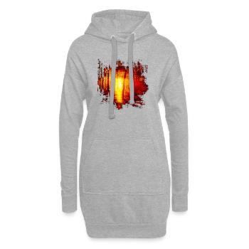Nature arbres arbres sunbeam soleil idée cadeau - Sweat-shirt à capuche long Femme - gris chiné - Devant