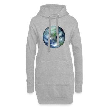 Planète Terre - Sweat-shirt à capuche long Femme - gris chiné - Devant