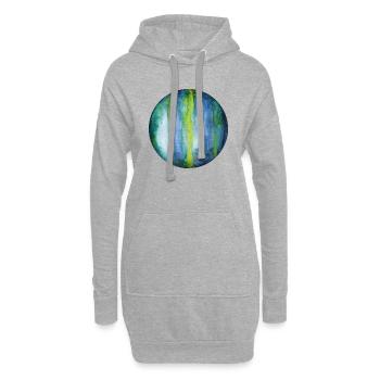 Uranus - Sweat-shirt à capuche long Femme - gris chiné - Devant
