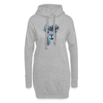 Alpaga Llama Purple - Sweat-shirt à capuche long Femme - gris chiné - Devant