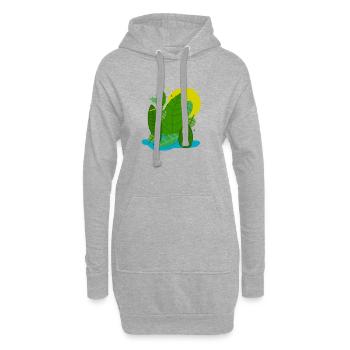 Cadeau de conception estivale vert été - Sweat-shirt à capuche long Femme - gris chiné - Devant