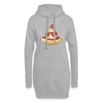 Eis Speiseeis Eiskrem Eiscreme Kugeleis Eisbecher - Hoodie-Kleid - Grau meliert - Vorne