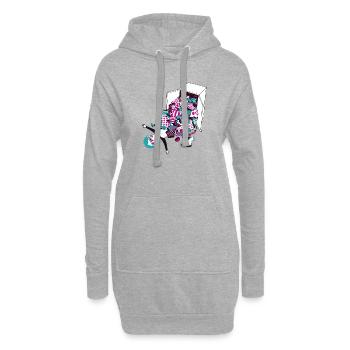Überfluss - Hoodie-Kleid - Grau meliert - Vorne