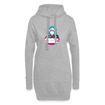 Flohmarkt - Hoodie-Kleid - Grau meliert - Vorne