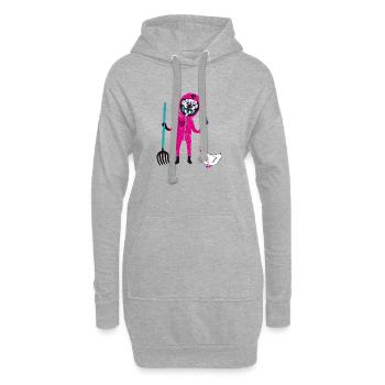Atom Farmer - Sweat-shirt à capuche long Femme - gris chiné - Devant