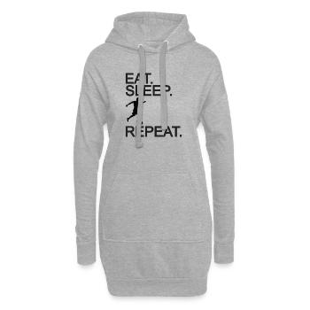 Soccer Eat Sleep Repeat - Fußball - Hoodie-Kleid - Grau meliert - Vorne