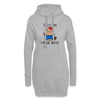 FAITES-moi confiance - Sweat-shirt à capuche long Femme - gris chiné - Devant