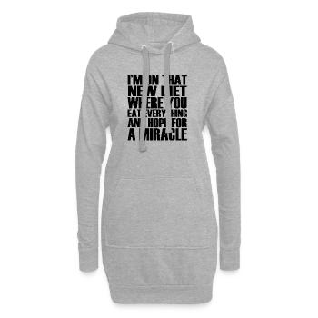 dictons drôles - Sweat-shirt à capuche long Femme - gris chiné - Devant