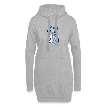 Chaton, chat, dessin animé, motive, chat, dame, cadeau - Sweat-shirt à capuche long Femme - gris chiné - Devant