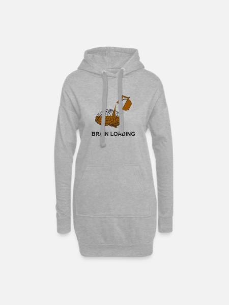 Brain loading by coffee - Hoodie-Kleid - Grau meliert
