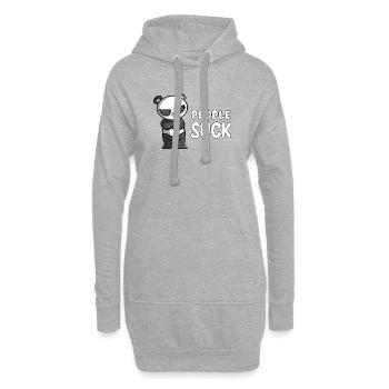Les gens sucent - Panda - Sweat-shirt à capuche long Femme - gris chiné - Devant