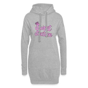 16. Geburtstag Shirt Idee Geschenk - Hoodie-Kleid - Grau meliert - Vorne