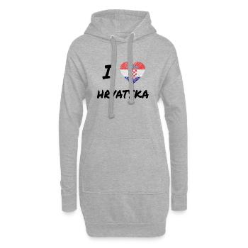 Liebe zu Kroatien - Hoodie-Kleid - Grau meliert - Vorne