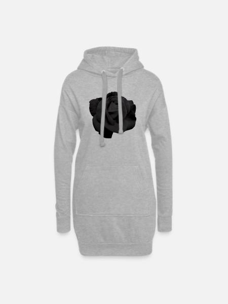 Schwarze Rose - Hoodie-Kleid - Grau meliert