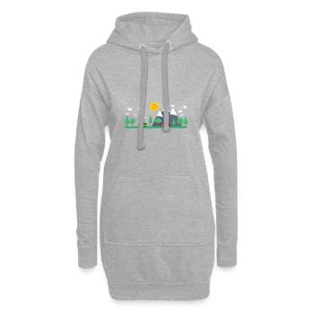Ein Leben in der Natur - Hoodie-Kleid - Grau meliert - Vorne