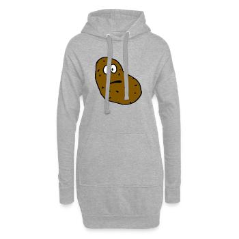 pomme de terre - Sweat-shirt à capuche long Femme - gris chiné - Devant