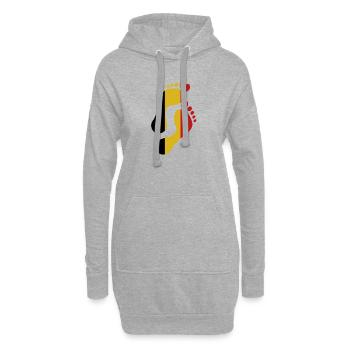 Belgien Flagge Fußabdruck - Hoodie-Kleid - Grau meliert - Vorne