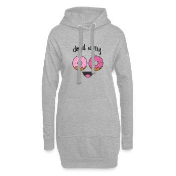 dictons drôles - Sweat-shirt à capuche long Femme - gris chiné - Devant
