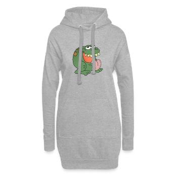 Frosch - Hoodie-Kleid - Grau meliert - Vorne