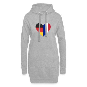Ein Herz - Deutschland Frankreich - Hoodie-Kleid - Grau meliert - Vorne