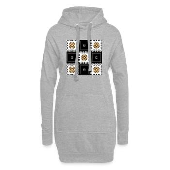 abstraction - Sweat-shirt à capuche long Femme - gris chiné - Devant