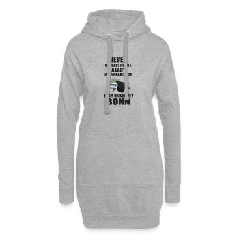 Never Underestimate a Lady - University Bonn - Hoodie-Kleid - Grau meliert - Vorne