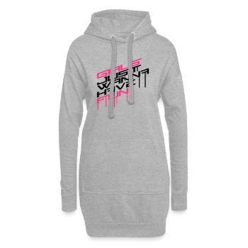 graffiti stempel tropfen girls just wanna have fun - Hoodie-Kleid - Grau meliert - Vorne