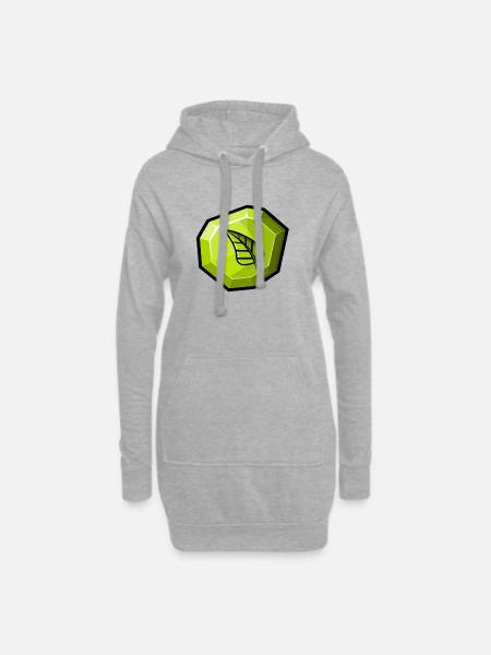 Element: Natur / Gras - Hoodie-Kleid - Grau meliert